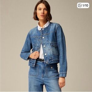 J. Crew Pleated Denim Lady Jacket.sz M gently used